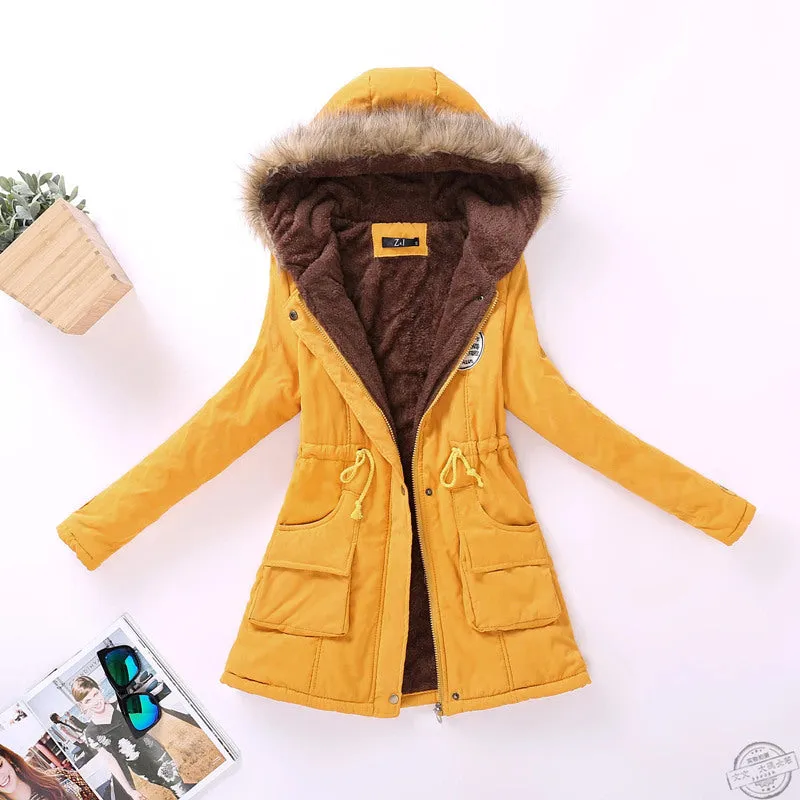 New Winter Women's Hooded Jacket Medium-lon plus size 4XL outwear - Sport's coat