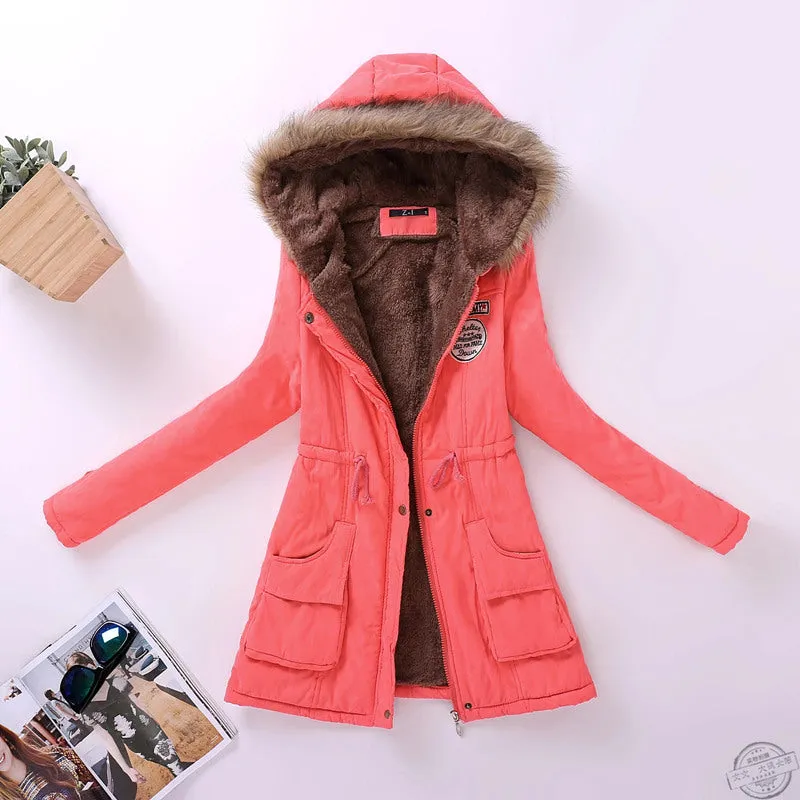 New Winter Women's Hooded Jacket Medium-lon plus size 4XL outwear - Sport's coat