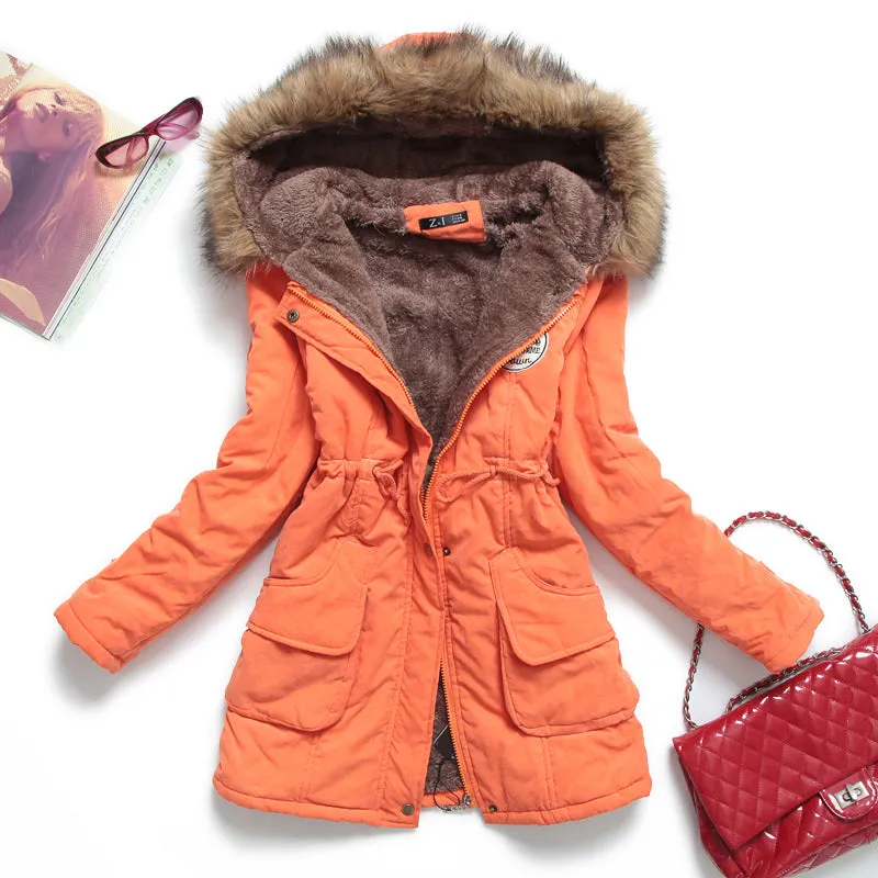 New Winter Women's Hooded Jacket Medium-lon plus size 4XL outwear - Sport's coat