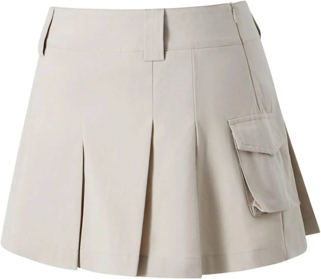OFFSUM Womens Short Skirts - Women Pleated Skirt Summer Clothes Sexy Retro Style Solid Color Low Waist with Pockets D