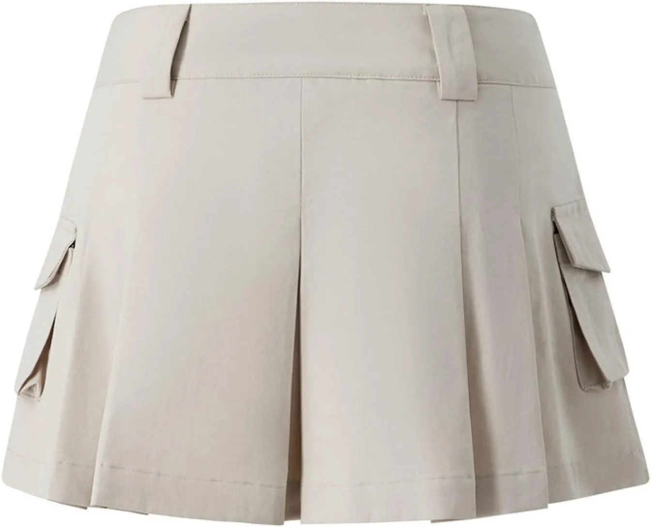 OFFSUM Womens Short Skirts - Women Pleated Skirt Summer Clothes Sexy Retro Style Solid Color Low Waist with Pockets D
