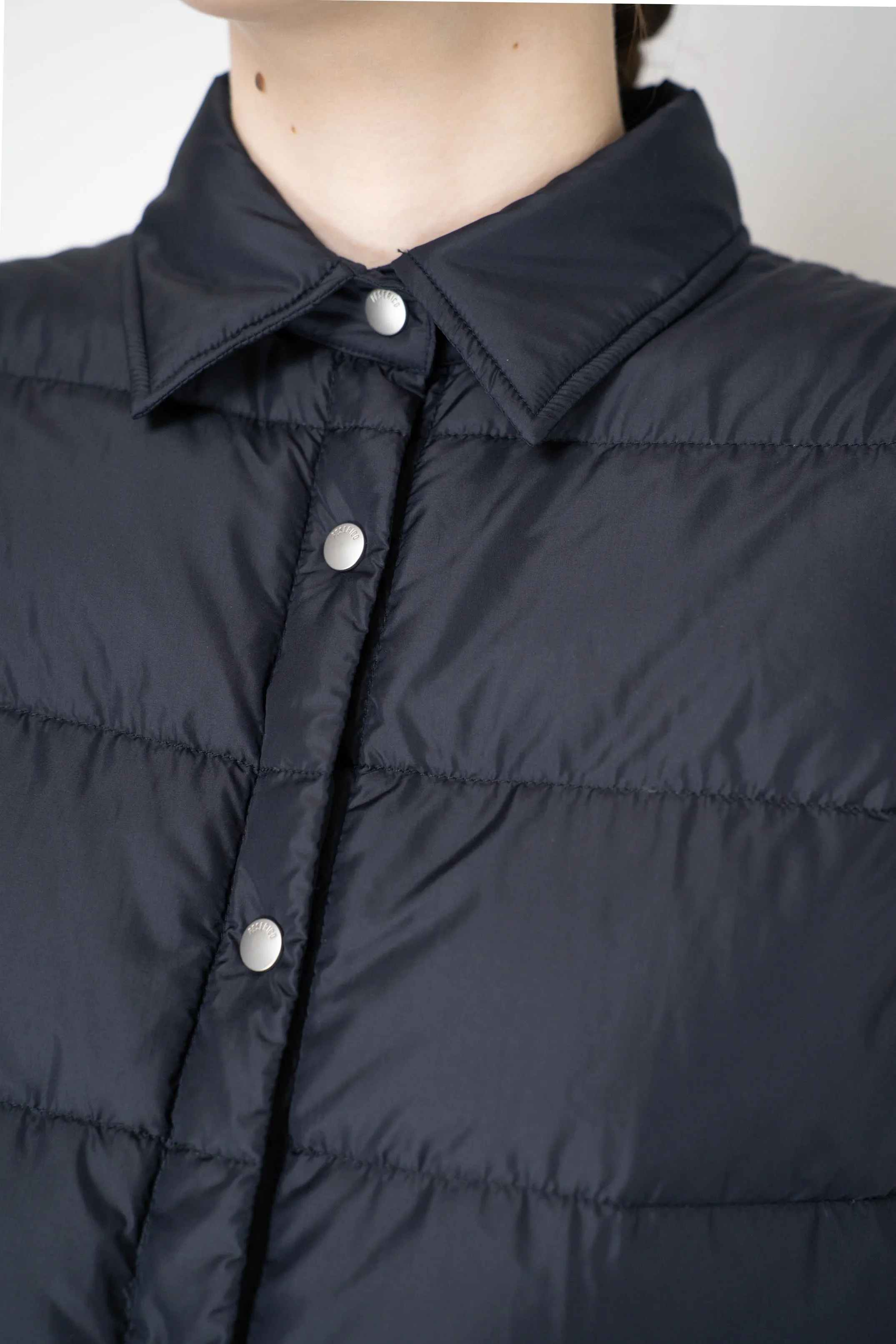 Peserico Padded Vest with Knit Back In Navy