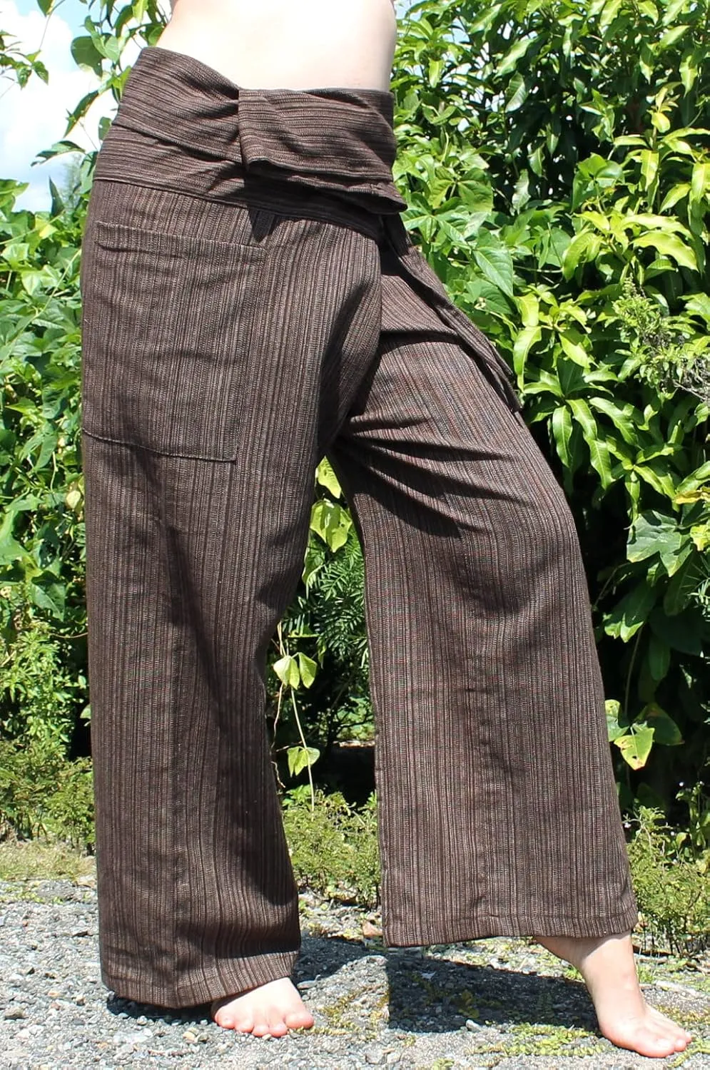 RaanPahMuang Striped Thai Fisherman Pants Men Women Loose Yoga Pirate Harem