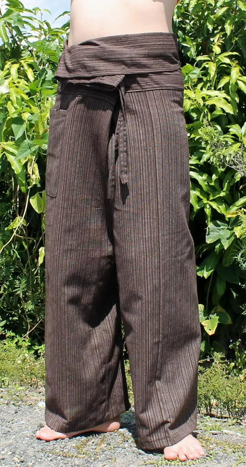 RaanPahMuang Striped Thai Fisherman Pants Men Women Loose Yoga Pirate Harem