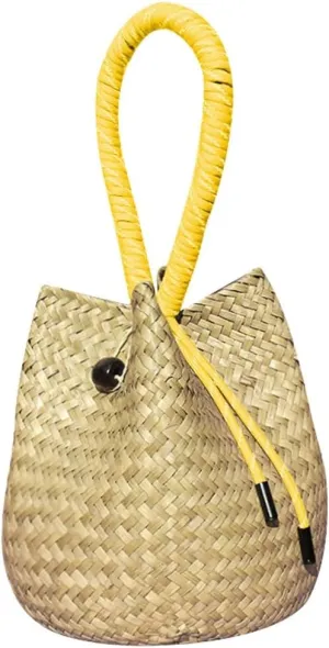 Rattan Clutch Purse for Women 2025 Trendy Handbag Soft Handle Beach Evening Bag Wallet Bamboo Bucket Bag Party Prom
