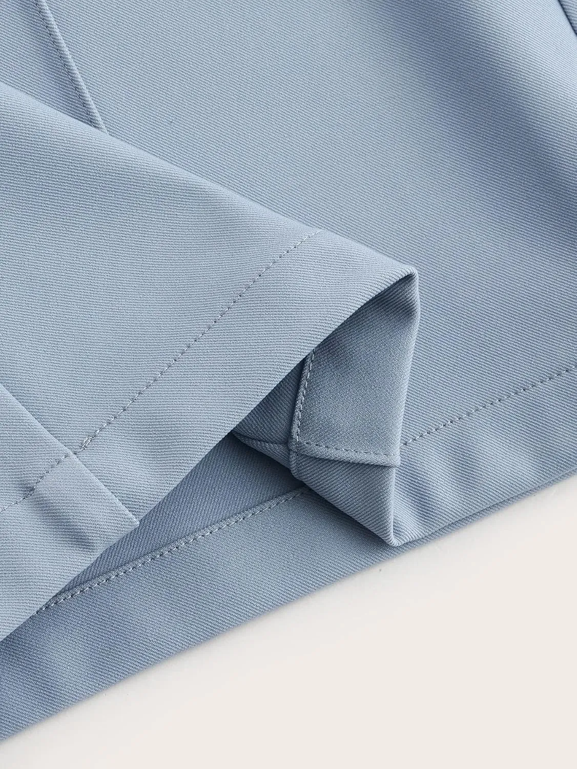 SECOLI Women's Straight Wide Leg Trousers Pants Baby Blue Casual High Waist Straight Leg Pants