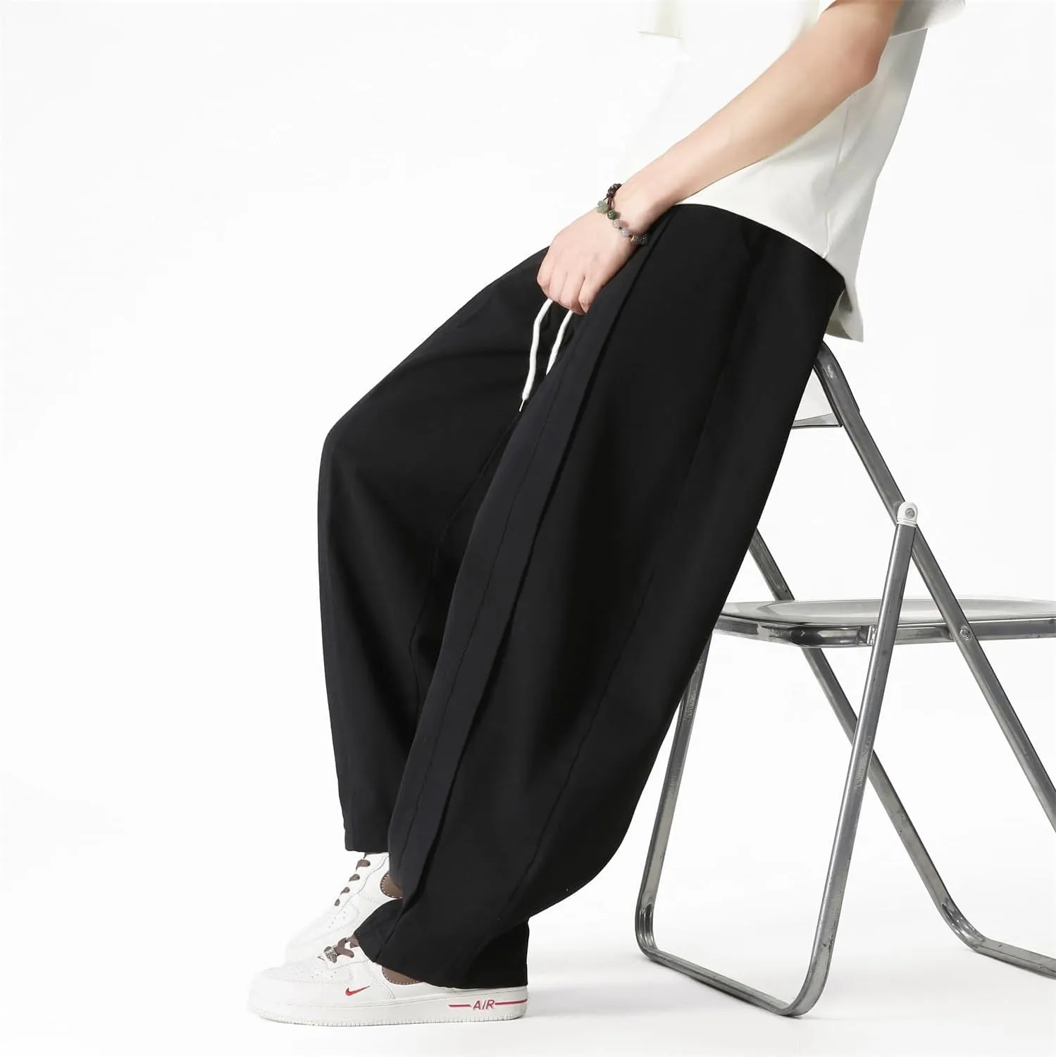 Seidarise Men's Wide Leg Casual Harem Japanese Yoga Harem Pants Hip hop Joggers Baggy