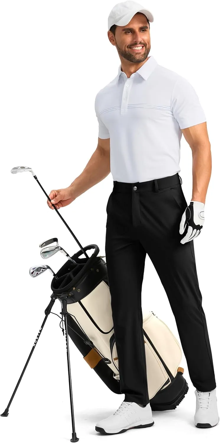 Soothfeel Men's Golf Pants with 5 Pockets Slim Fit Stretch Sweatpants Casual Travel Dress Work Pants for Men