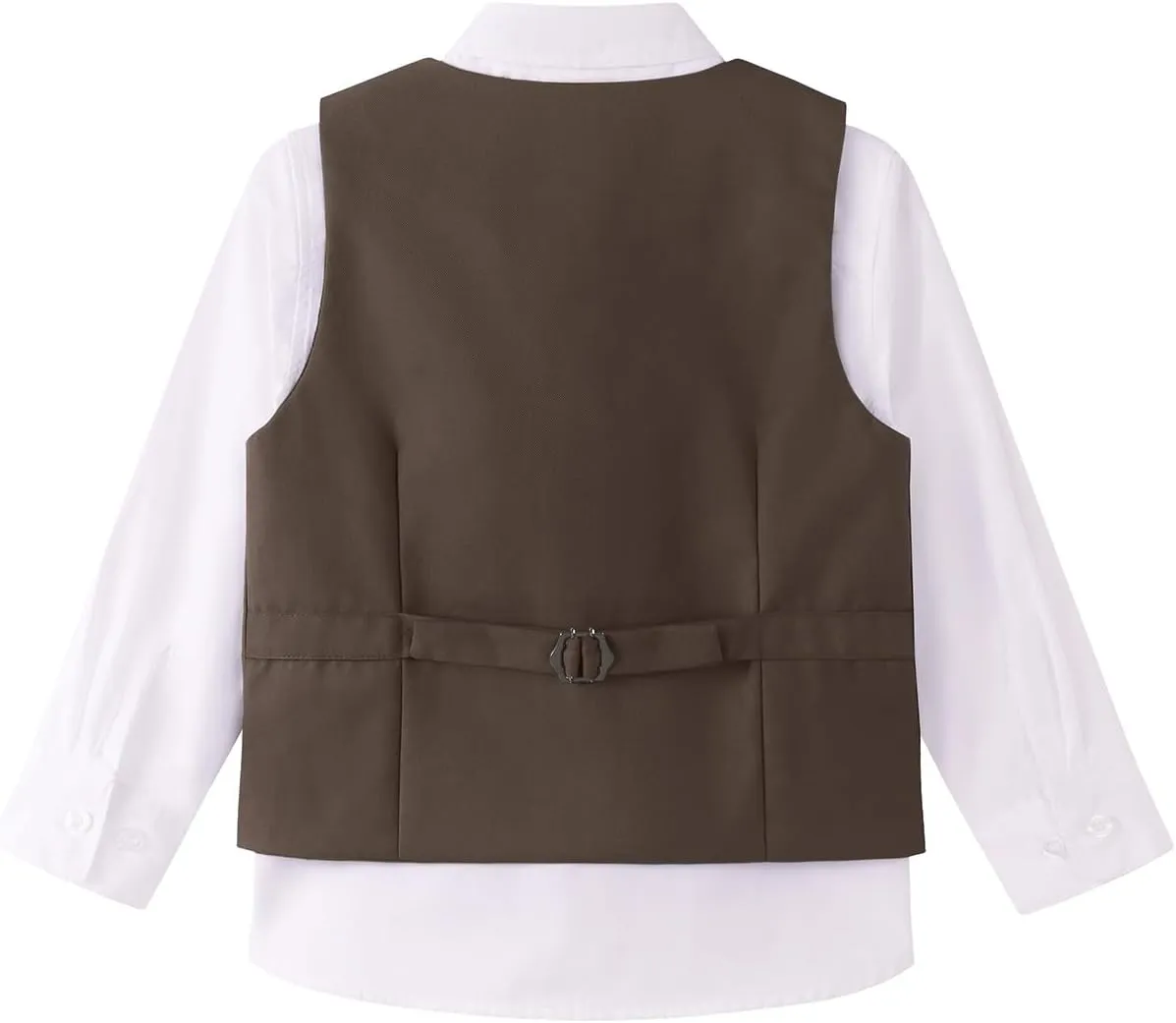 Spring&Gege Boy's Formal Suit Vest Solid Dress Waistcoat Vest with Pockets, Size 4-14 Years