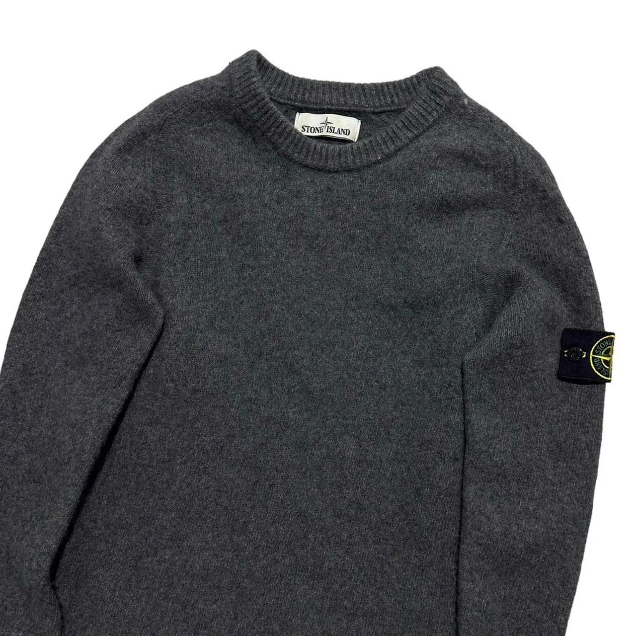 Stone Island Grey Wool Pullover Crewneck