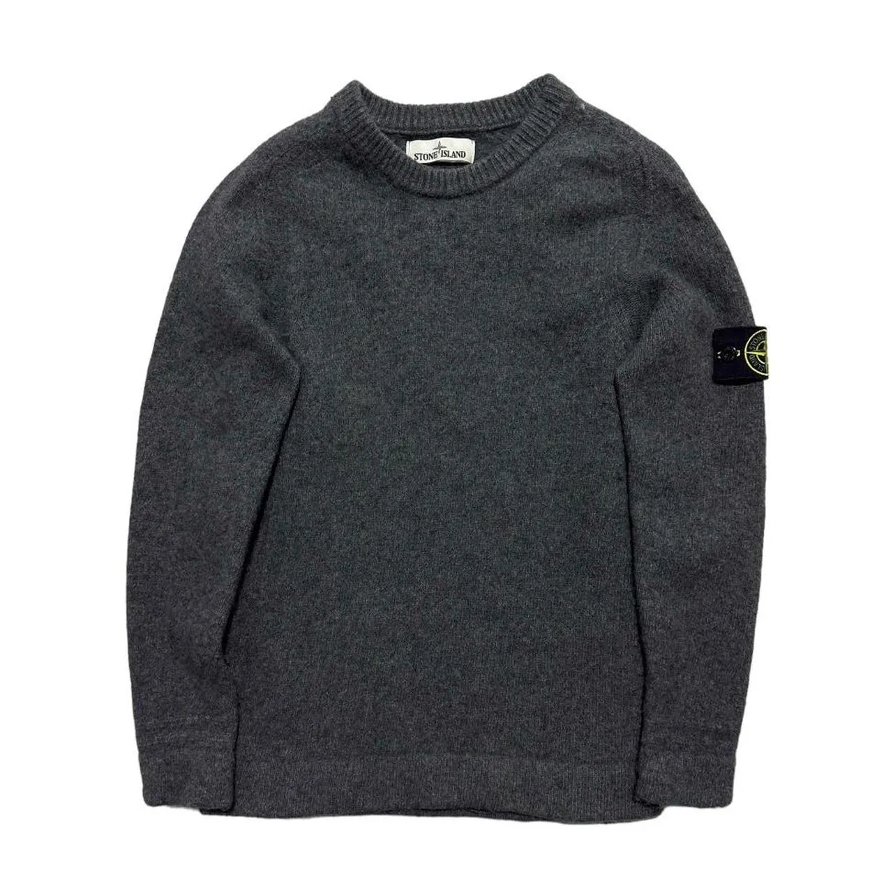 Stone Island Grey Wool Pullover Crewneck