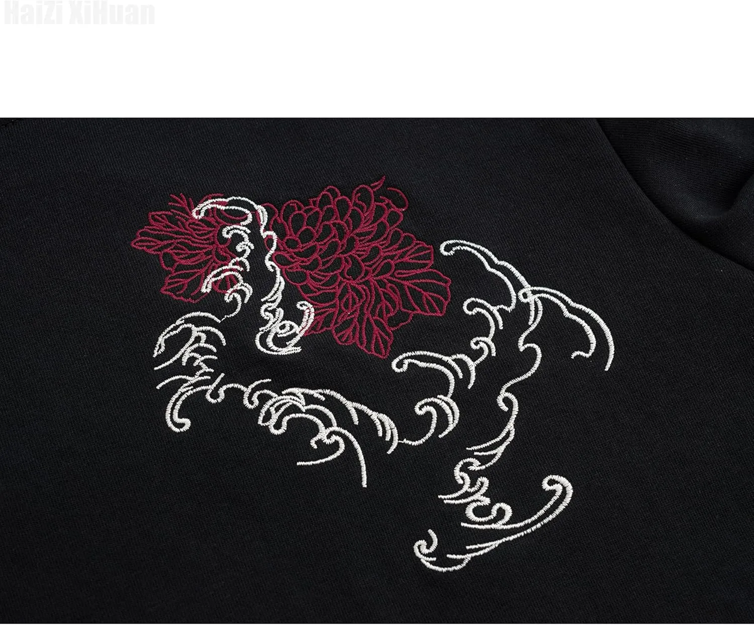 Streetwear Men's Dragon Embroidered Heavyweight Graphic Hoodies Japanese Techwear baggy Anime Hoodie