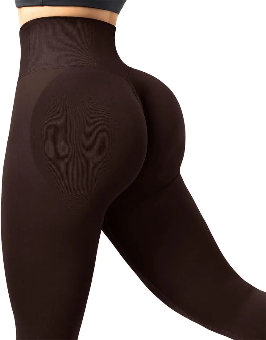 SUUKSESS Women Crossover Seamless Leggings Butt Lifting High Waisted Workout Yoga Pants