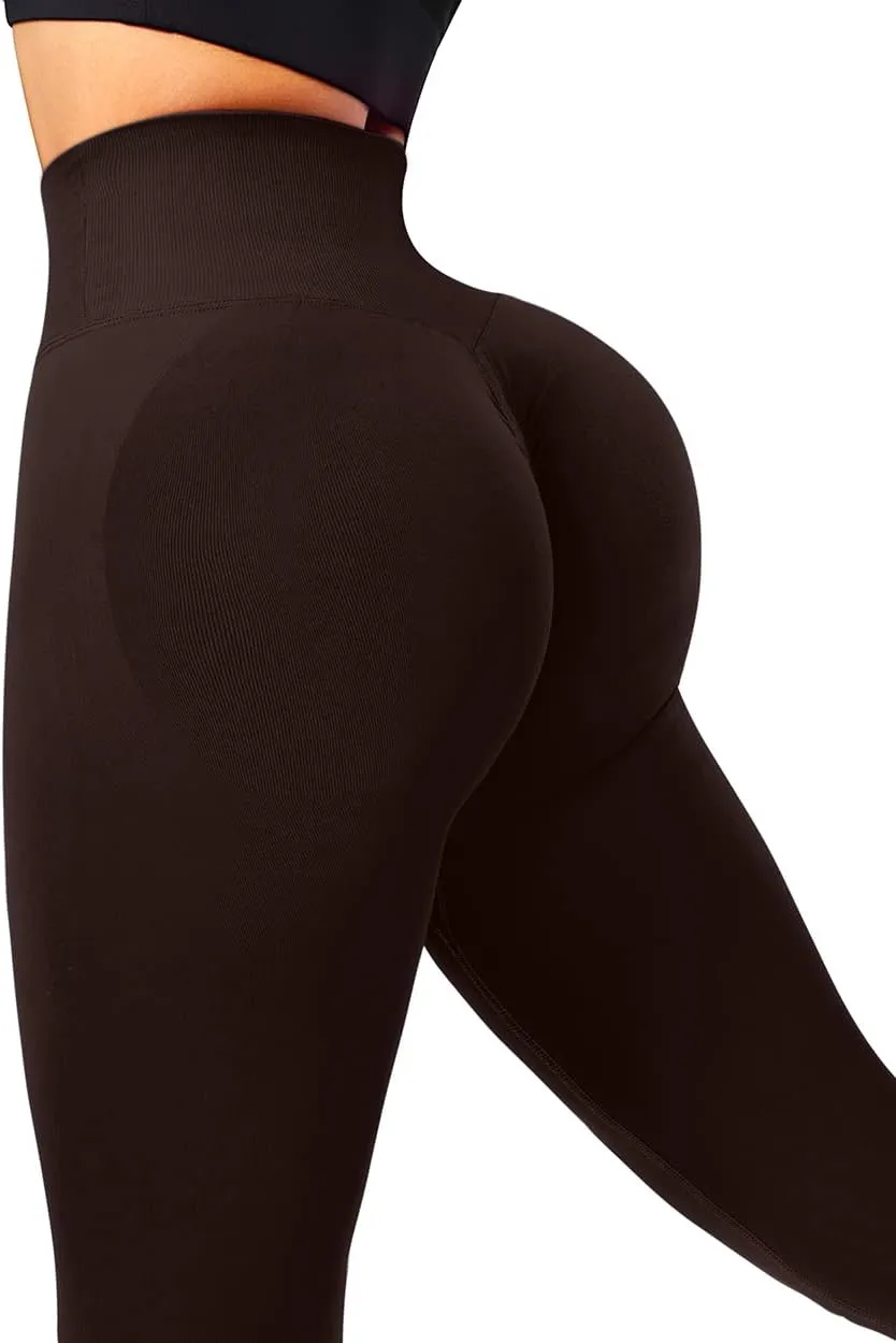 SUUKSESS Women Crossover Seamless Leggings Butt Lifting High Waisted Workout Yoga Pants
