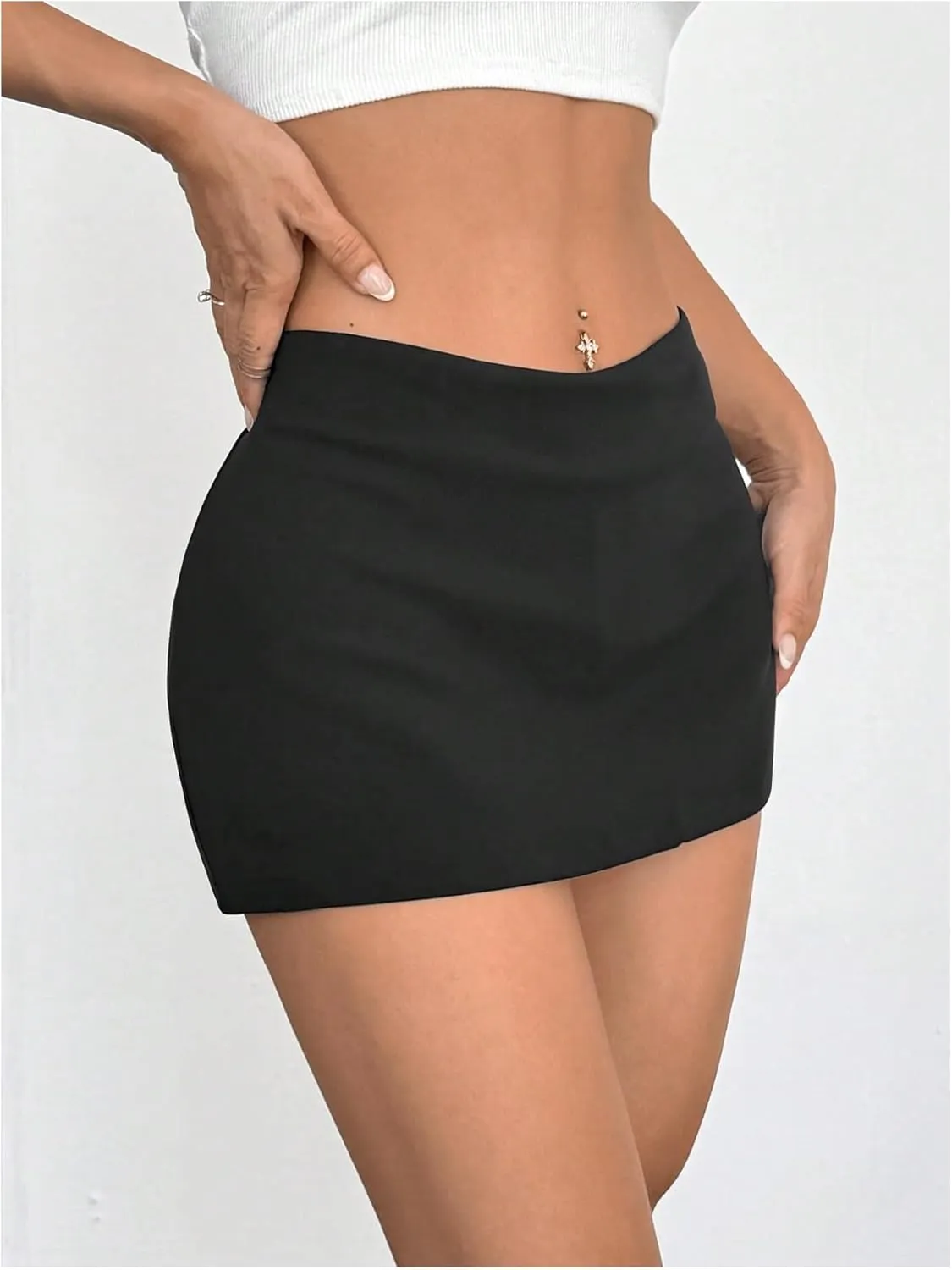 SweatyRocks Women's 2 Pack Pencil Mini Skirts with Underneath Shorts Skort