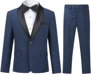 SWOTGdoby Boys Suits 2 Piece Slim Fit Suit Set Shawl Lapel Blazer Tux Jacket Pants Formal Dress Tuxedo Suits for Boy