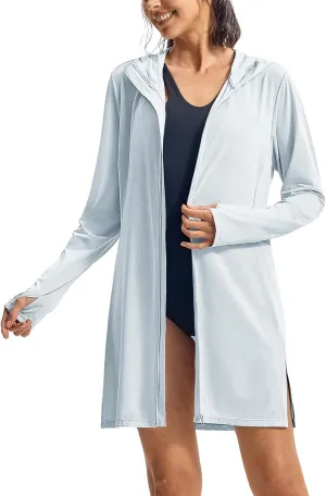 TBMPOY Women's Swim Cover Up UPF 50  Sun Protection Long Hoodie Jacket SPF Lightweight Beach Swimwear Coverups 2025