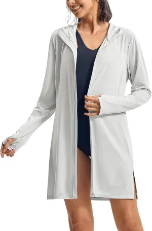 TBMPOY Women's Swim Cover Up UPF 50  Sun Protection Long Hoodie Jacket SPF Lightweight Beach Swimwear Coverups 2025