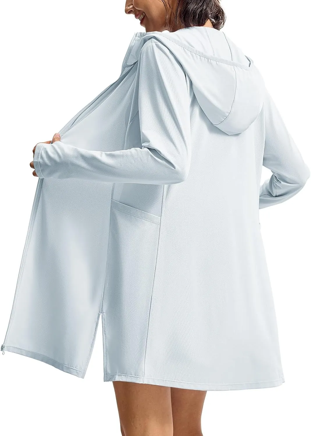 TBMPOY Women's Swim Cover Up UPF 50  Sun Protection Long Hoodie Jacket SPF Lightweight Beach Swimwear Coverups 2025