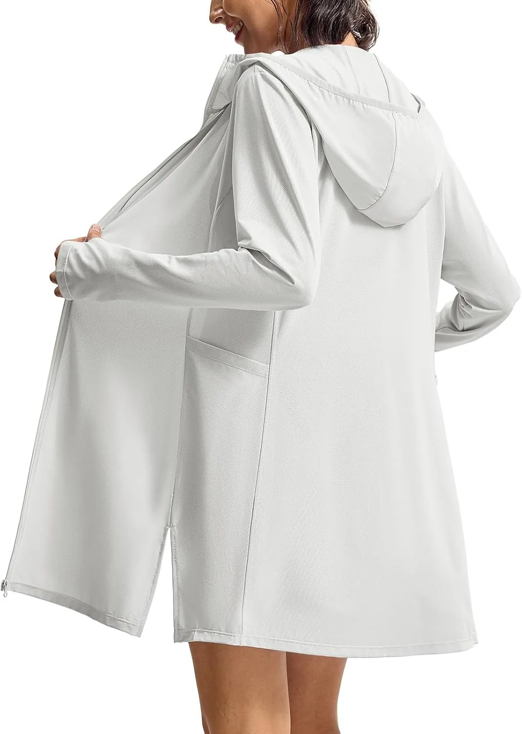 TBMPOY Women's Swim Cover Up UPF 50  Sun Protection Long Hoodie Jacket SPF Lightweight Beach Swimwear Coverups 2025