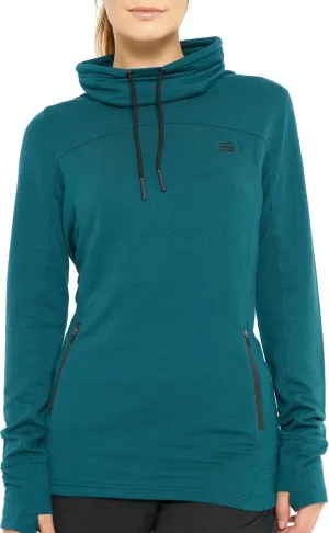Three Sixty Six Dry Fit Running Pullover Womens - Fleece Cowl Neck Run Sweater Jacket - Zip Pockets and Thumbholes