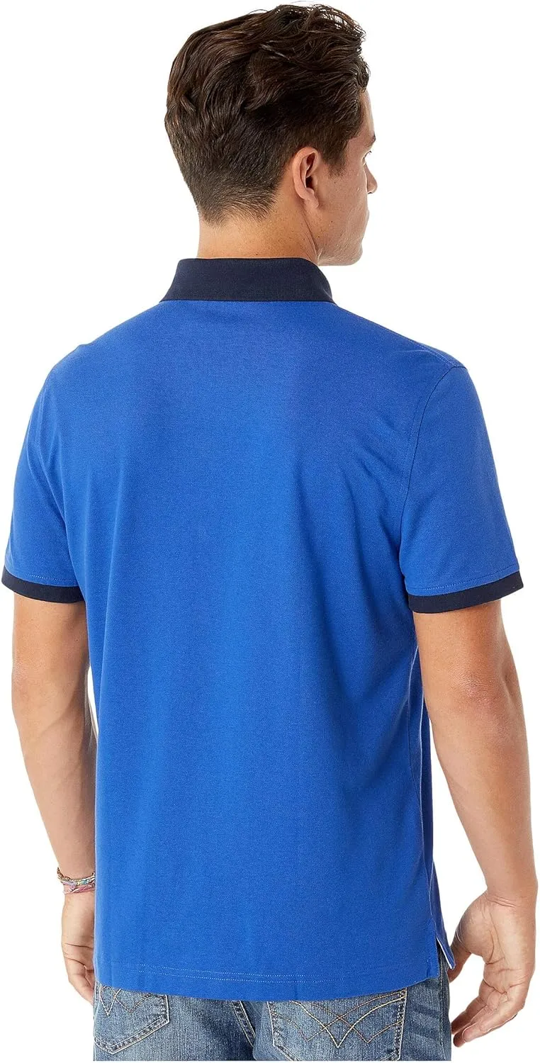 Tommy Hilfiger Men's Adaptive Short Sleeve Flag Polo Shirt with Magnetic Buttons in Custom Fit