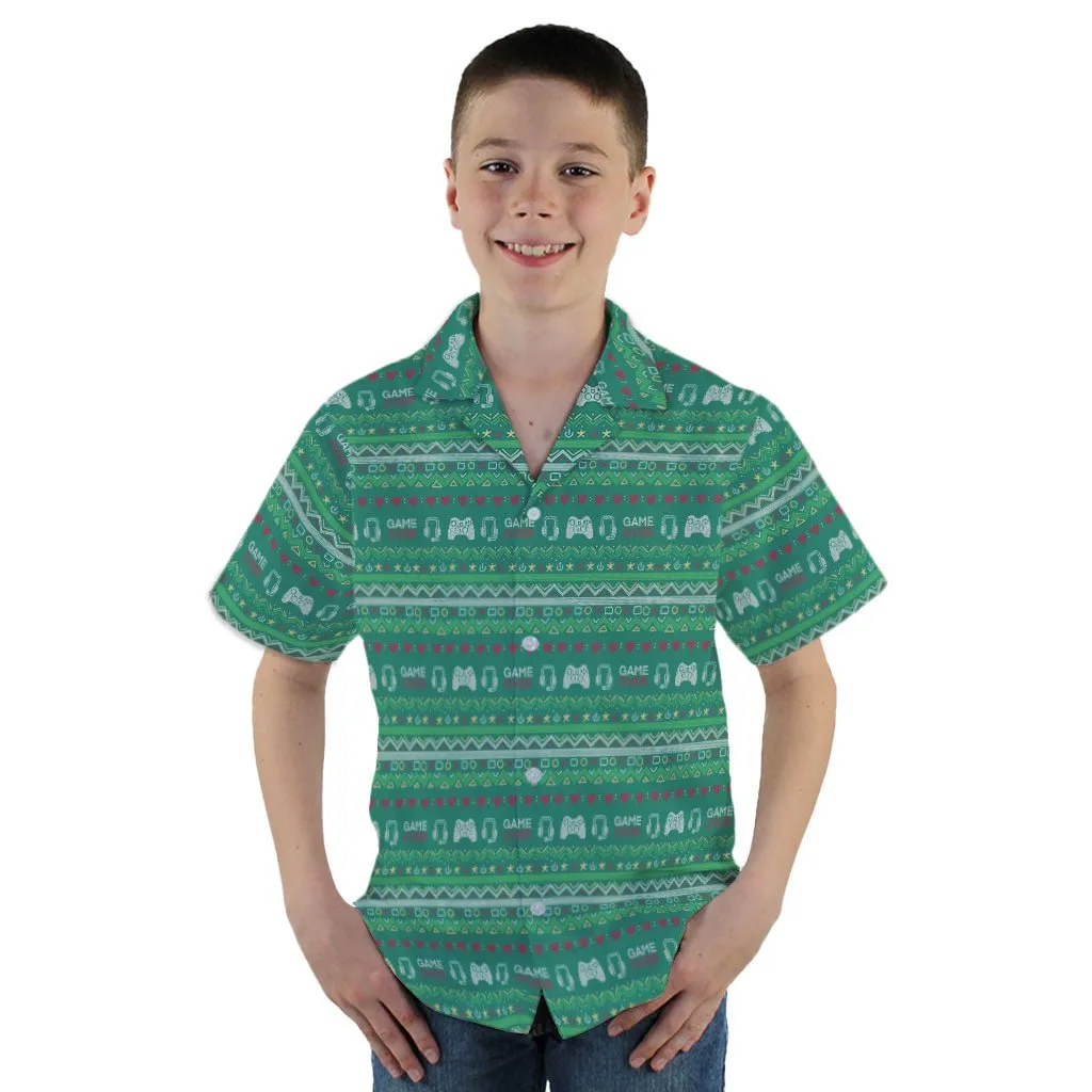 Ugly Christmas Sweater Video Gamer Youth Hawaiian Shirt