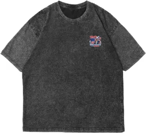 Uncle Sam's HORNIEST Patriot Classic Two Sides Retro Short Sleeve Shirt Men's Round Neck Sports T-Shirt