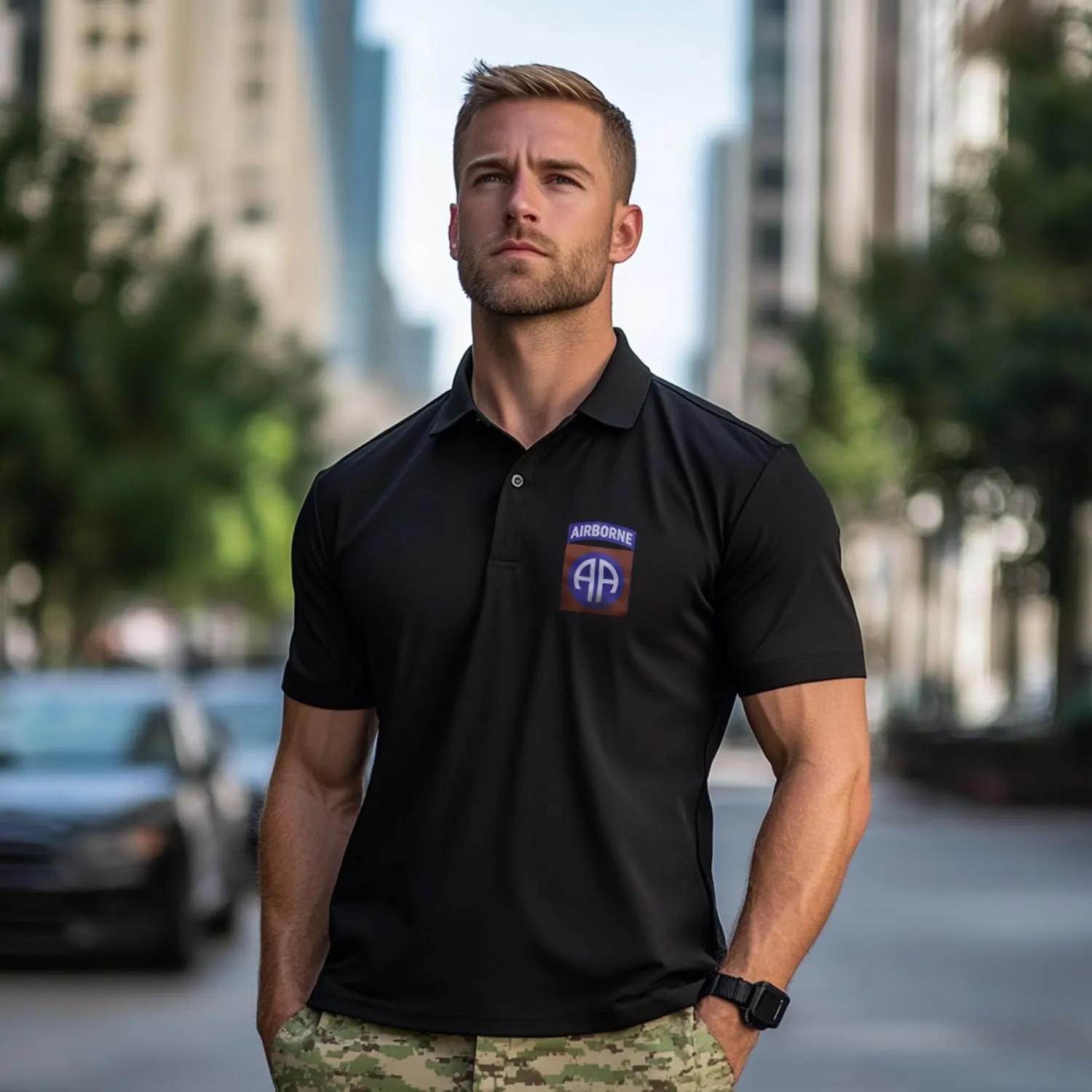 US Army Collared Polo | U.S. Military Infantry Armor Licensed Shirt with Collar for Men Women