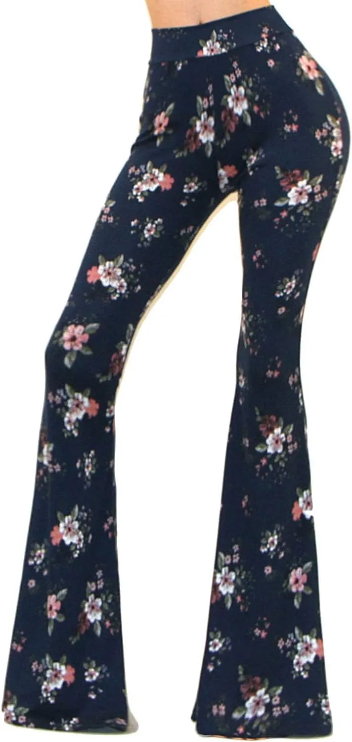 Vivicastle Women's USA Boho Solid Hippie Wide Leg Flared Bell Bottom Pants