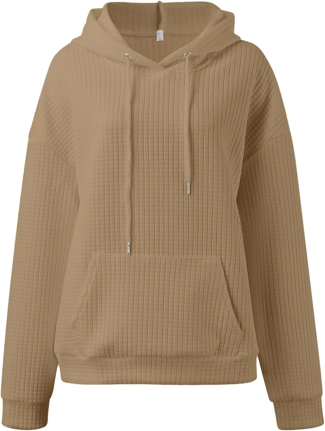 Waffle Knit Oversized Hoodies for Women with Pocket - Fall Sweatshirt 2024