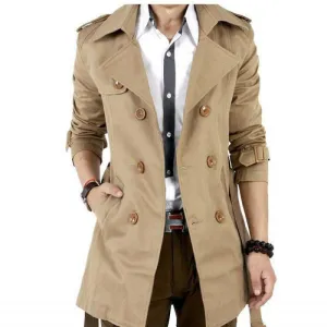 West Louis Brand Double Breasted Windbreaker Coat