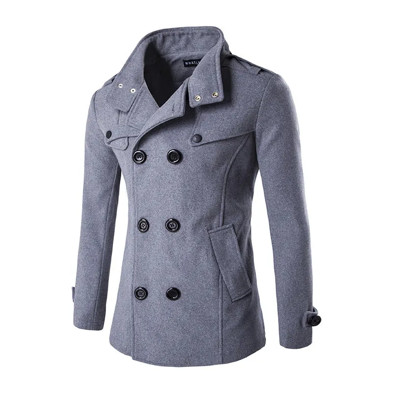 West Louis England Business Double Breasted Trench Coat