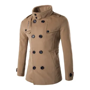 West Louis England Business Double Breasted Trench Coat