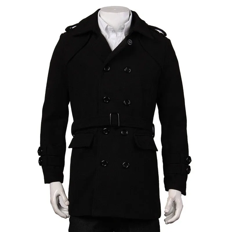 West Louis Faux Wool Trench Business Long Coat