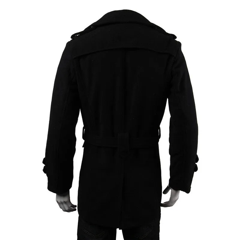 West Louis Faux Wool Trench Business Long Coat