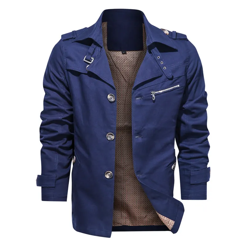 West Louis Lapel Fashion Single Breasted Trench Coat