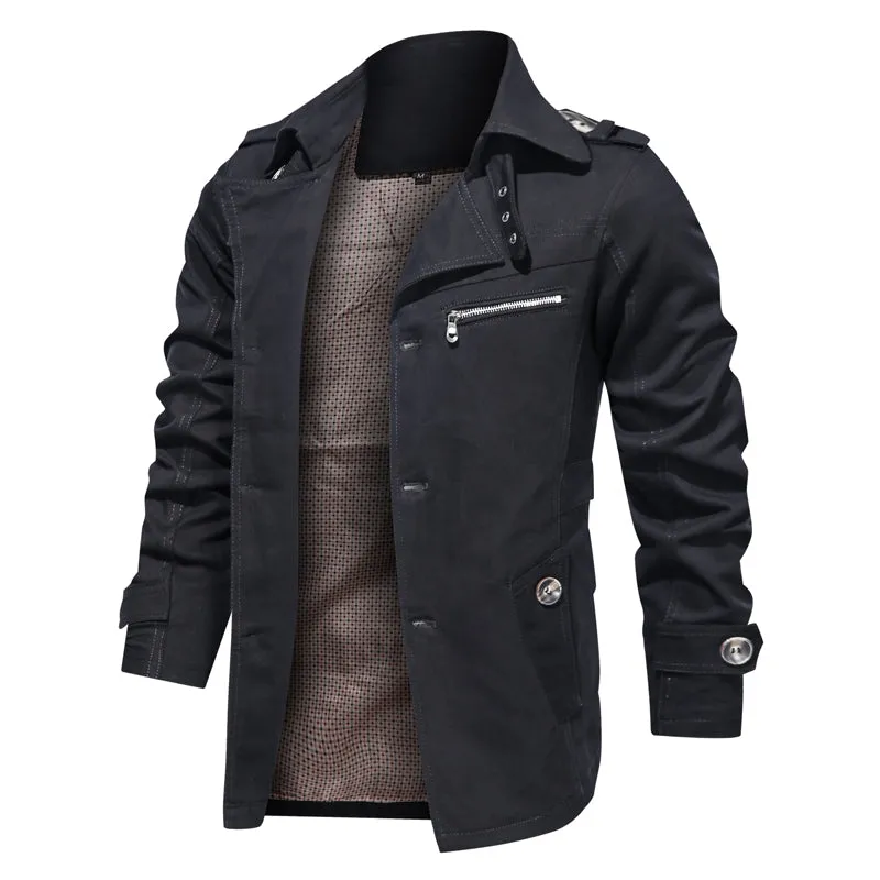 West Louis Lapel Fashion Single Breasted Trench Coat