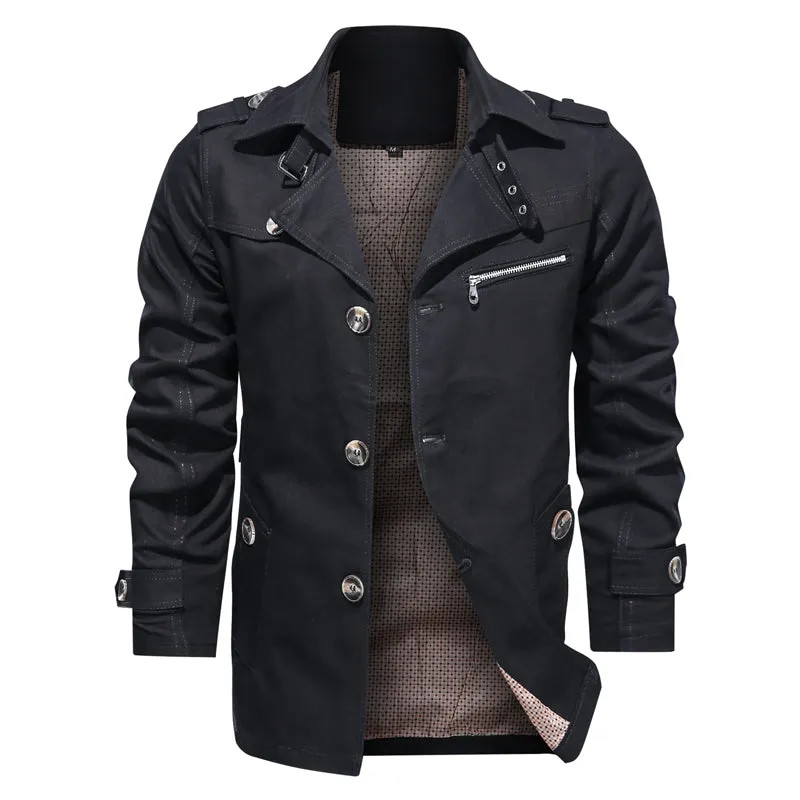 West Louis Lapel Fashion Single Breasted Trench Coat
