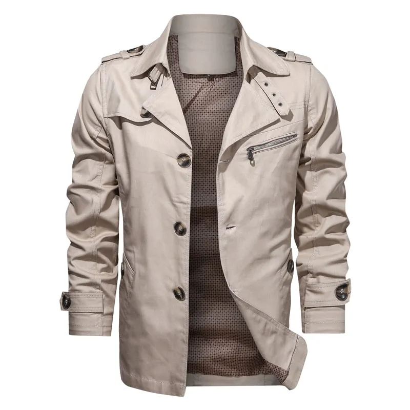 West Louis Lapel Fashion Single Breasted Trench Coat
