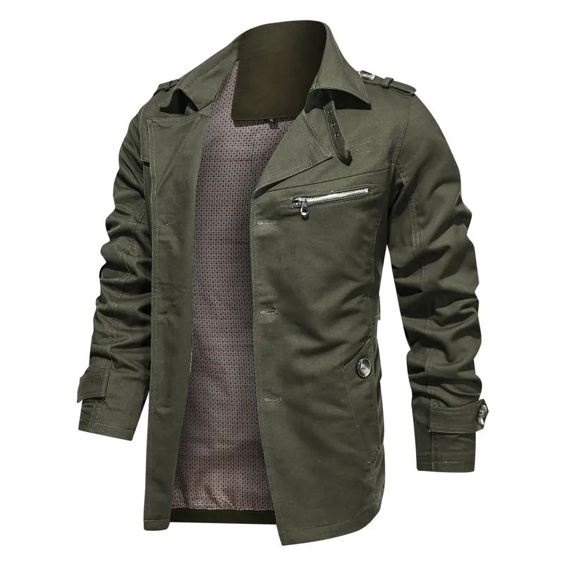 West Louis Lapel Fashion Single Breasted Trench Coat
