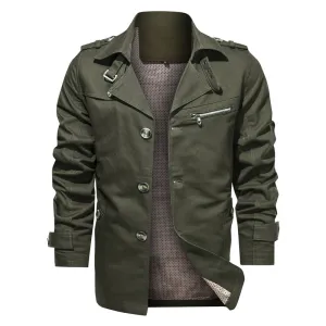 West Louis Lapel Fashion Single Breasted Trench Coat