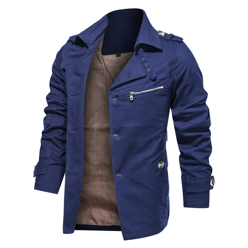 West Louis Lapel Fashion Single Breasted Trench Coat