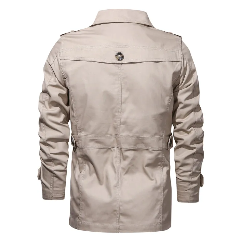 West Louis Lapel Fashion Single Breasted Trench Coat