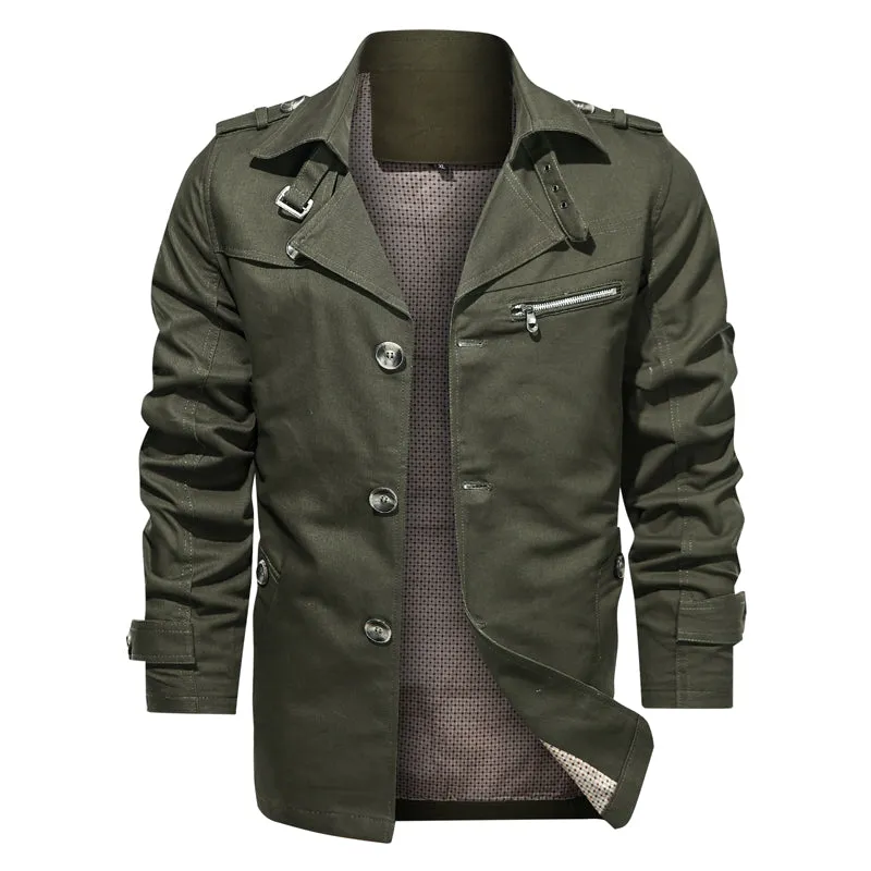 West Louis Lapel Fashion Single Breasted Trench Coat