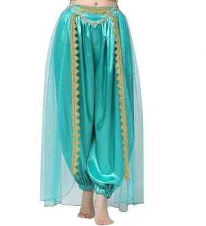 Whitewed Adult Princess Jasmine Inspired Belly Dance Costume Harem Pants