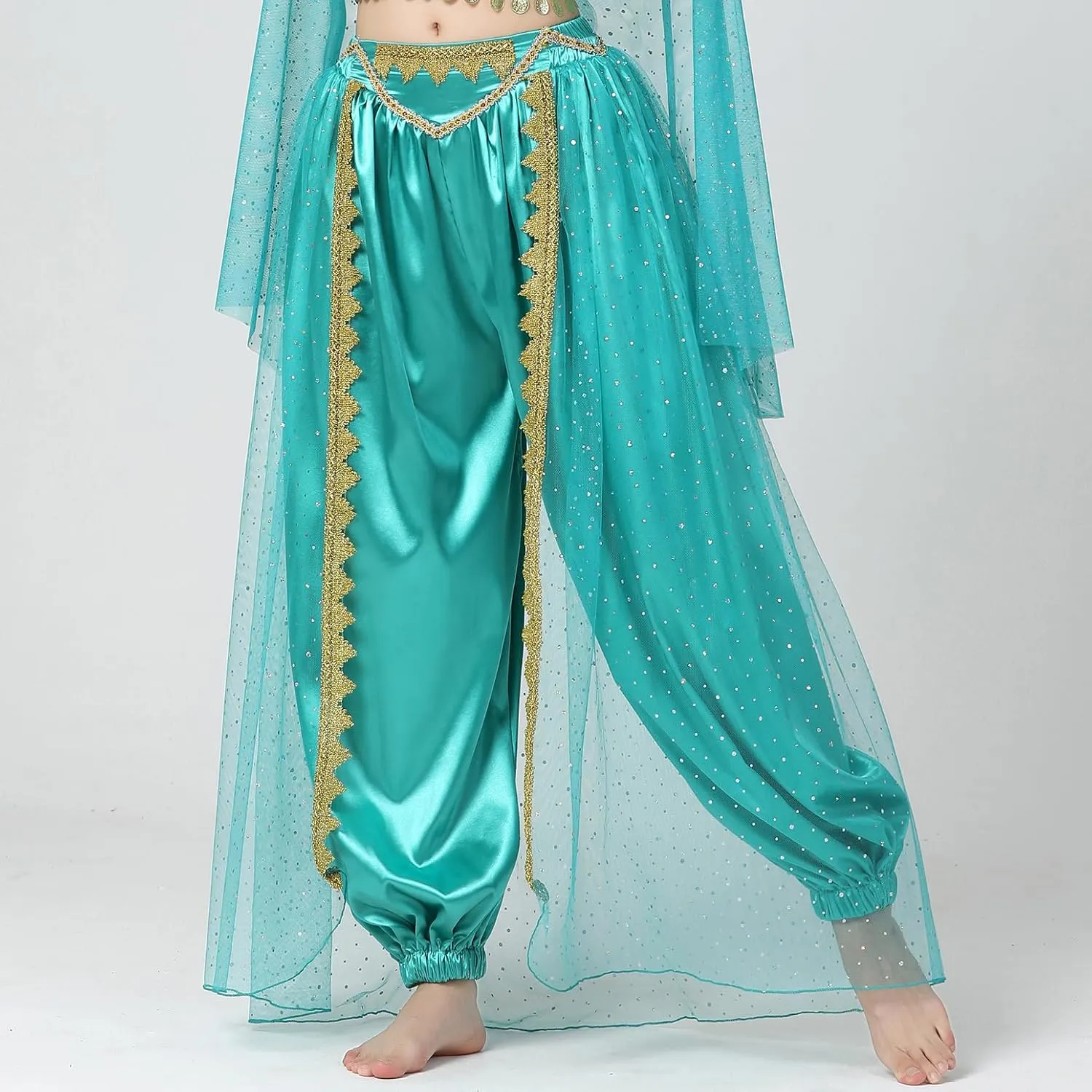Whitewed Adult Princess Jasmine Inspired Belly Dance Costume Harem Pants