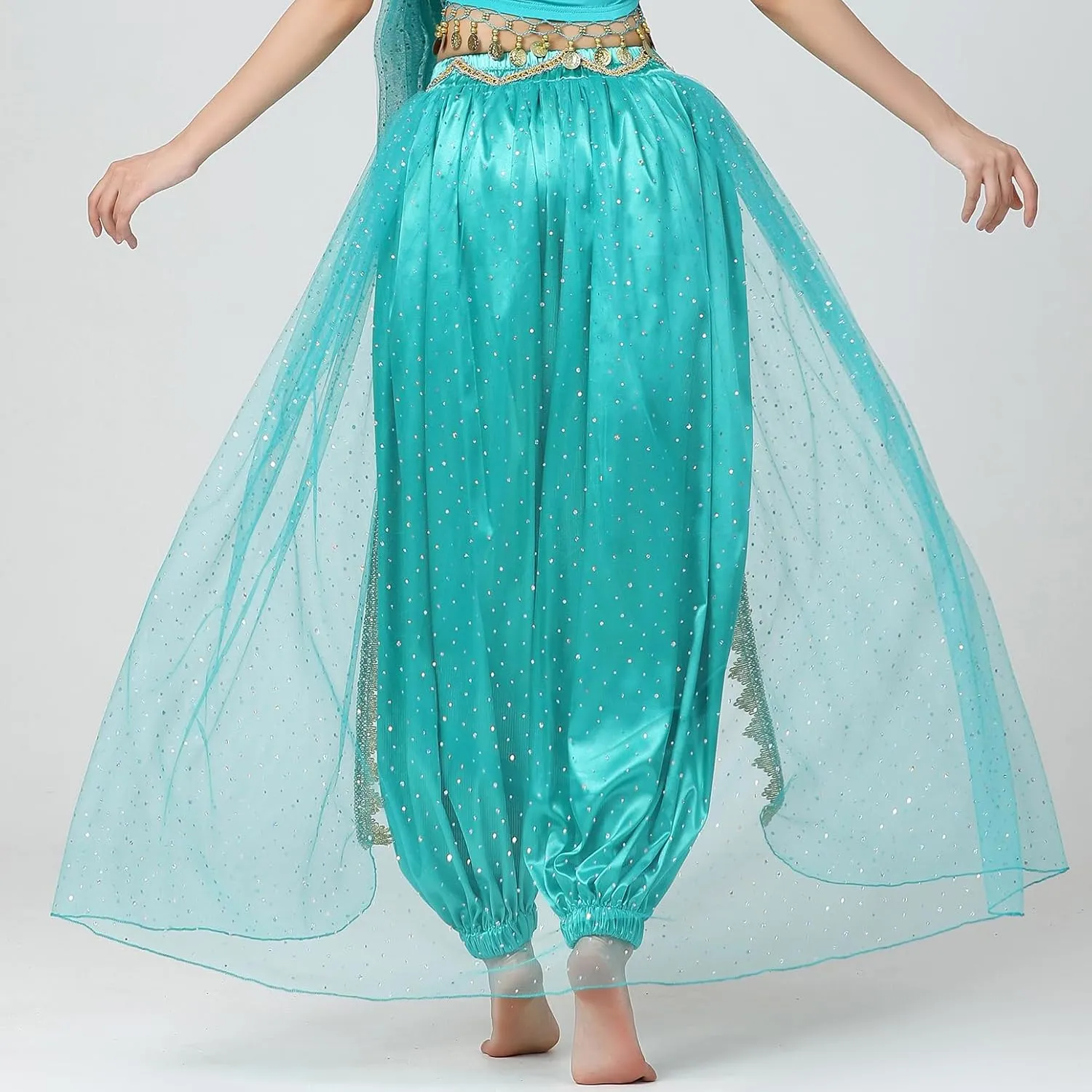 Whitewed Adult Princess Jasmine Inspired Belly Dance Costume Harem Pants