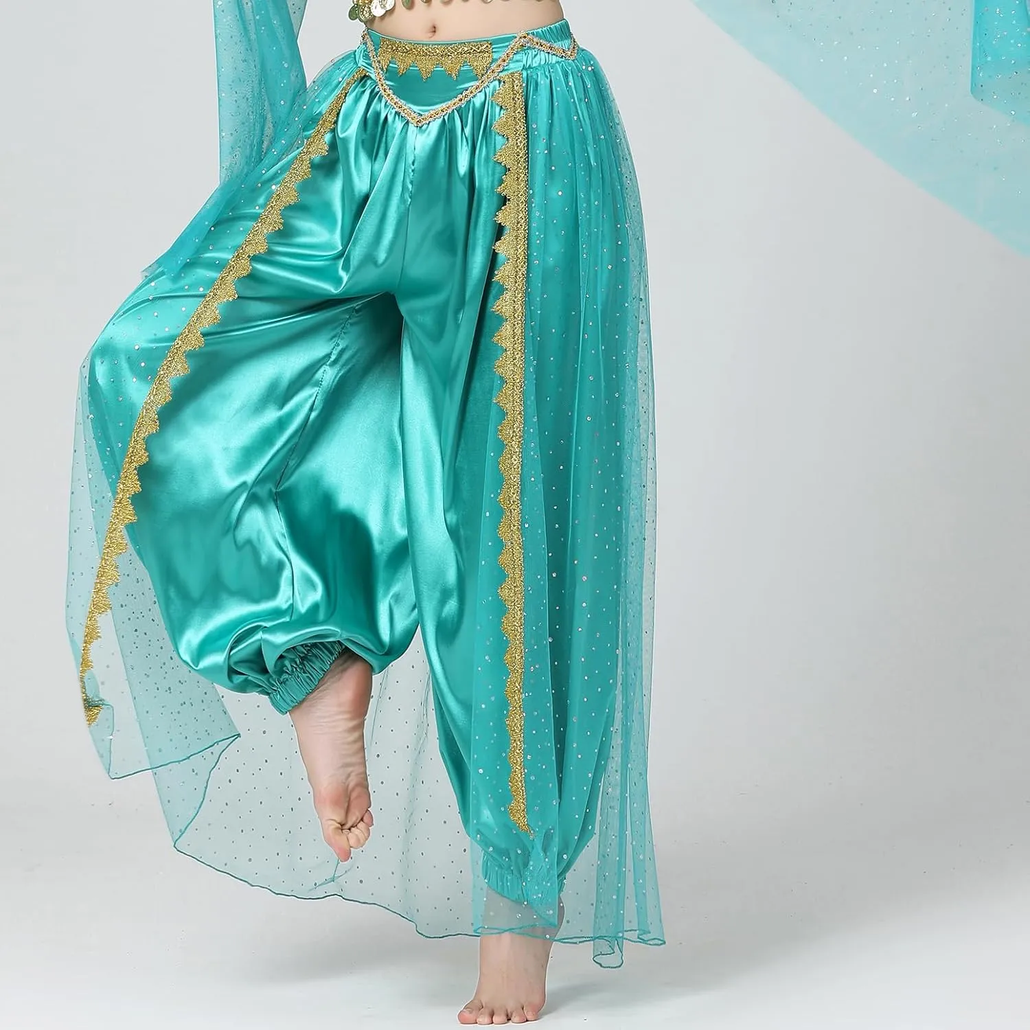 Whitewed Adult Princess Jasmine Inspired Belly Dance Costume Harem Pants