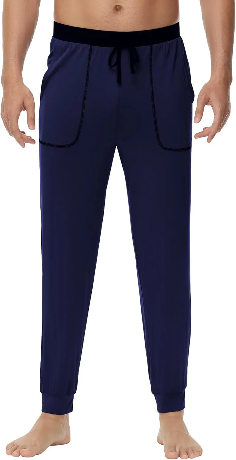 WiWi Viscose from Bamboo Mens Pajama Pants Jogger Bottoms Sleep Pant with Pockets Sweatpants S-XXL